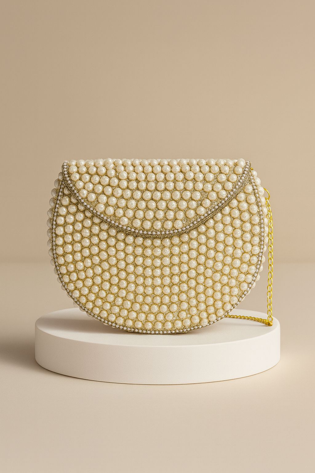 Peael Beaded Envelope Clutch