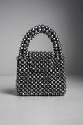 luxury crystal-beaded mini handbag