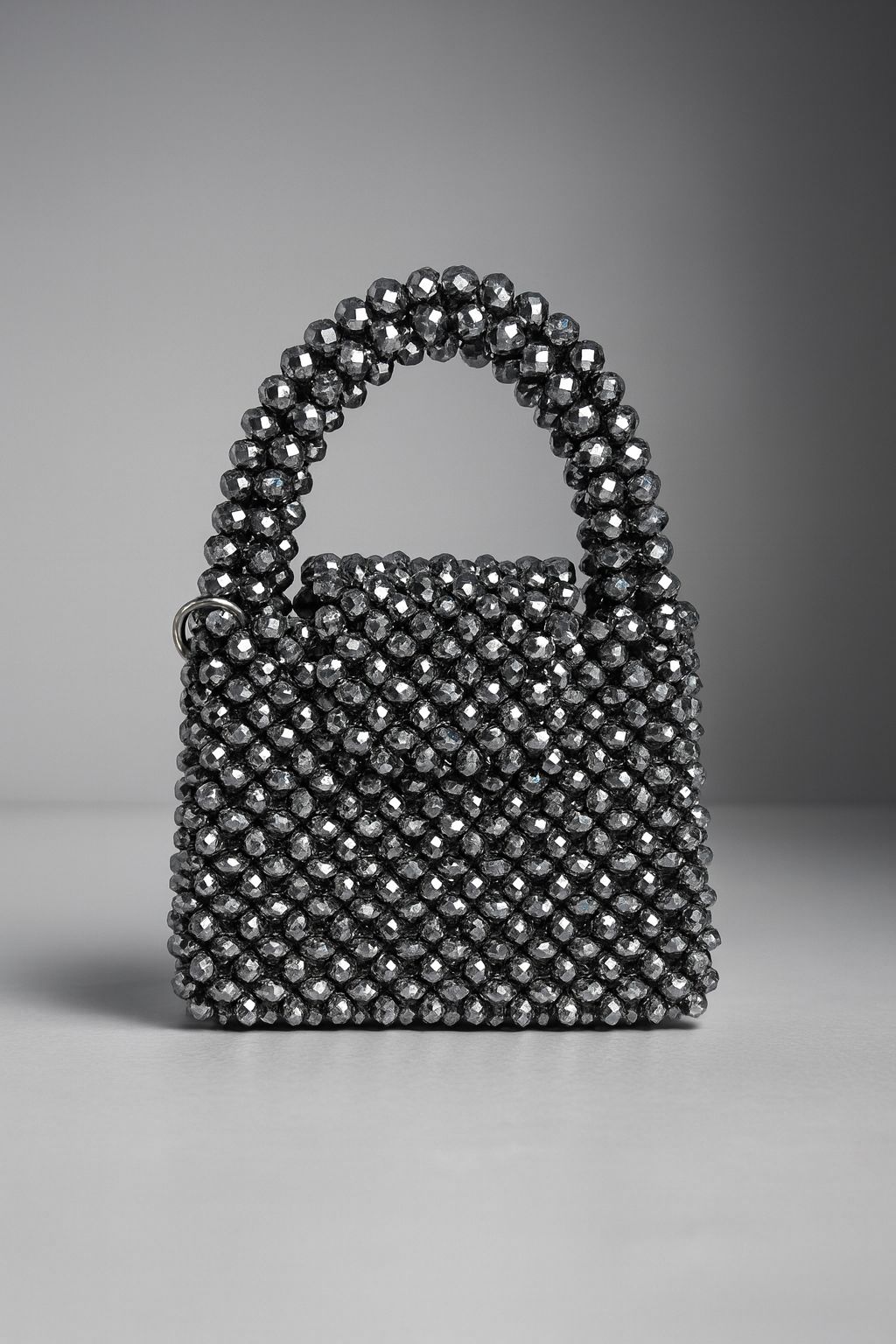 luxury crystal-beaded mini handbag