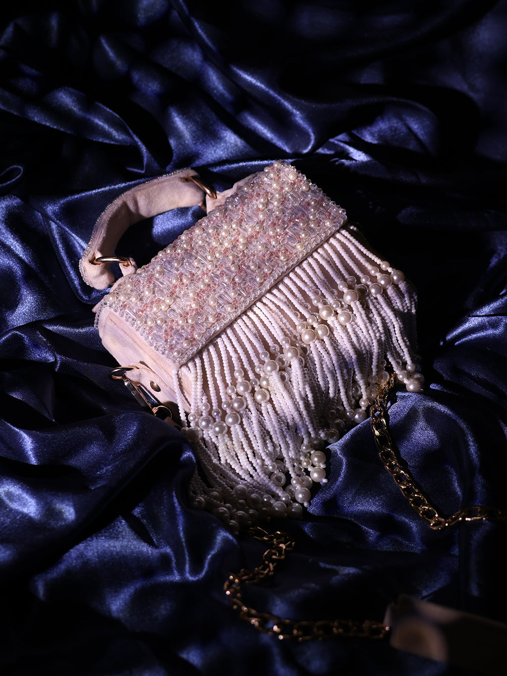 White crystal pearl Bags