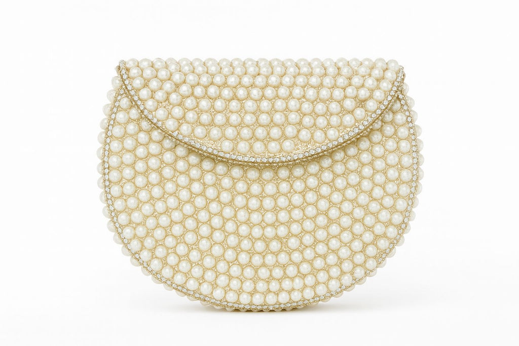 Peael Beaded Envelope Clutch
