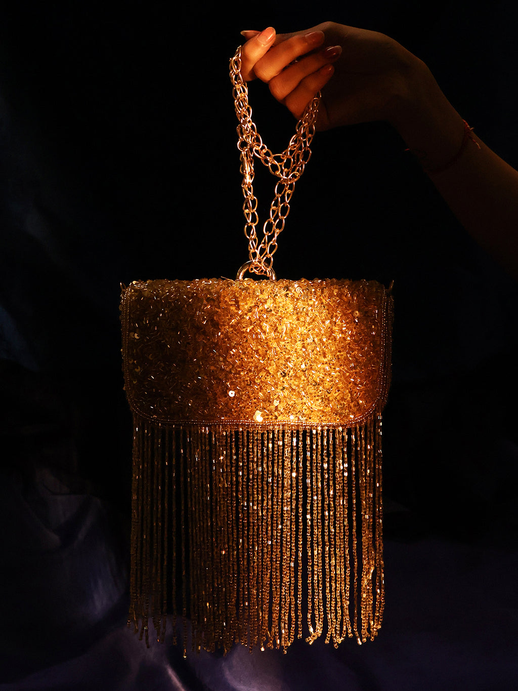 Golden Cascade Clutch