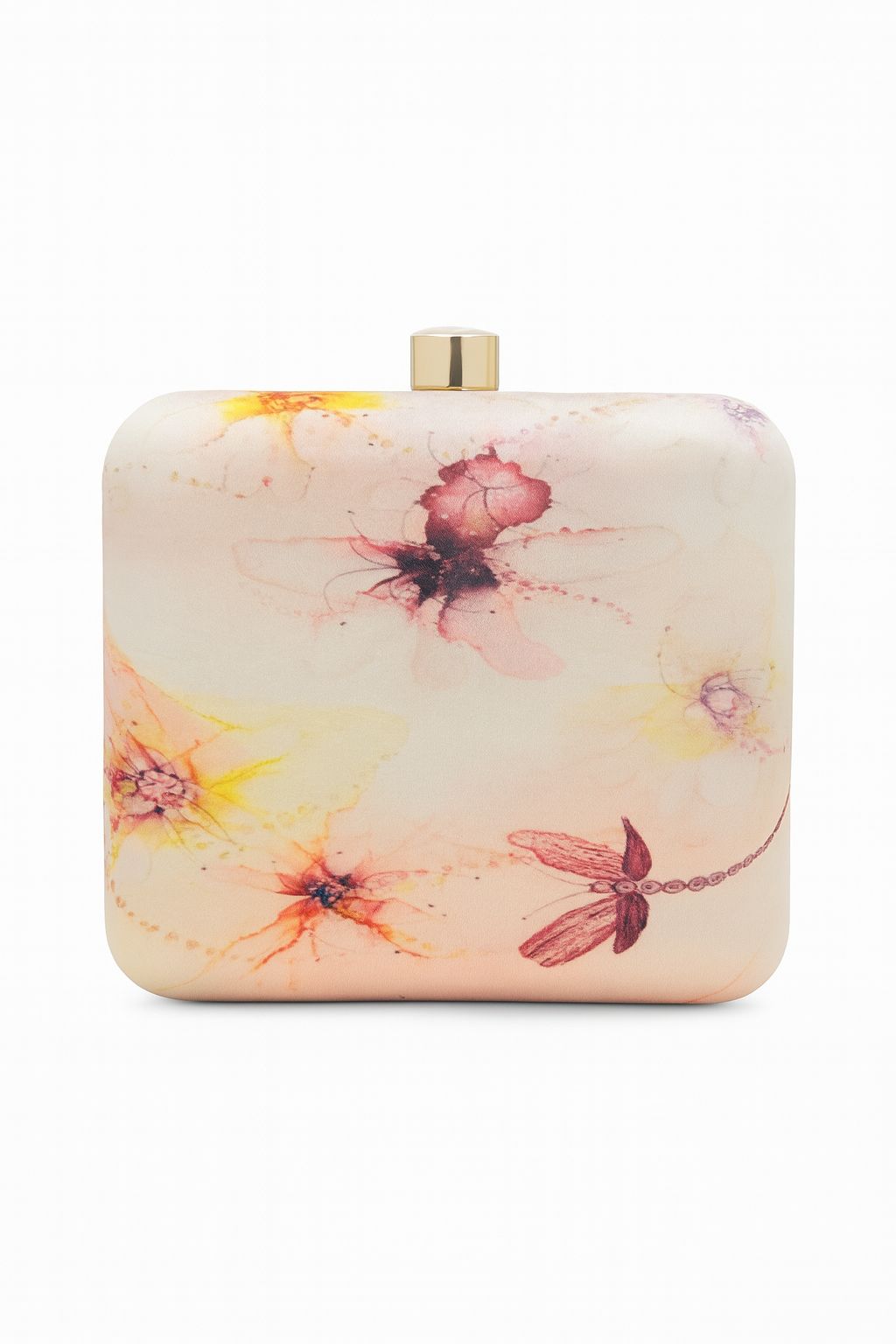 Floral Embroidered Box Clutch