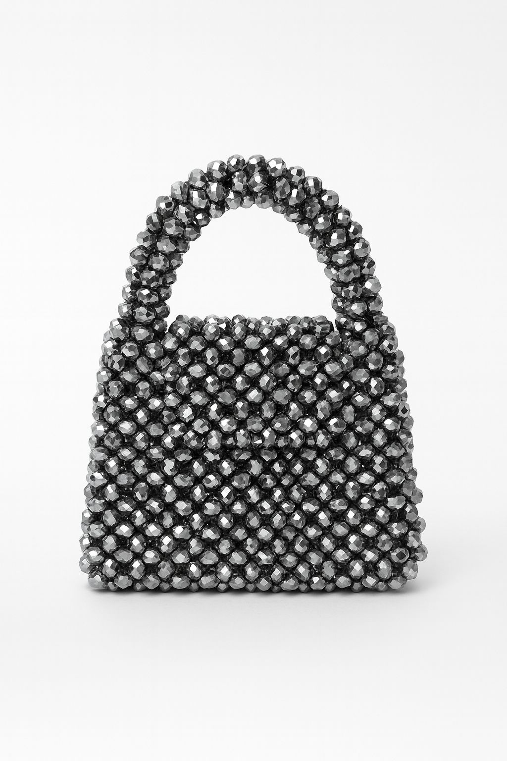 luxury crystal-beaded mini handbag