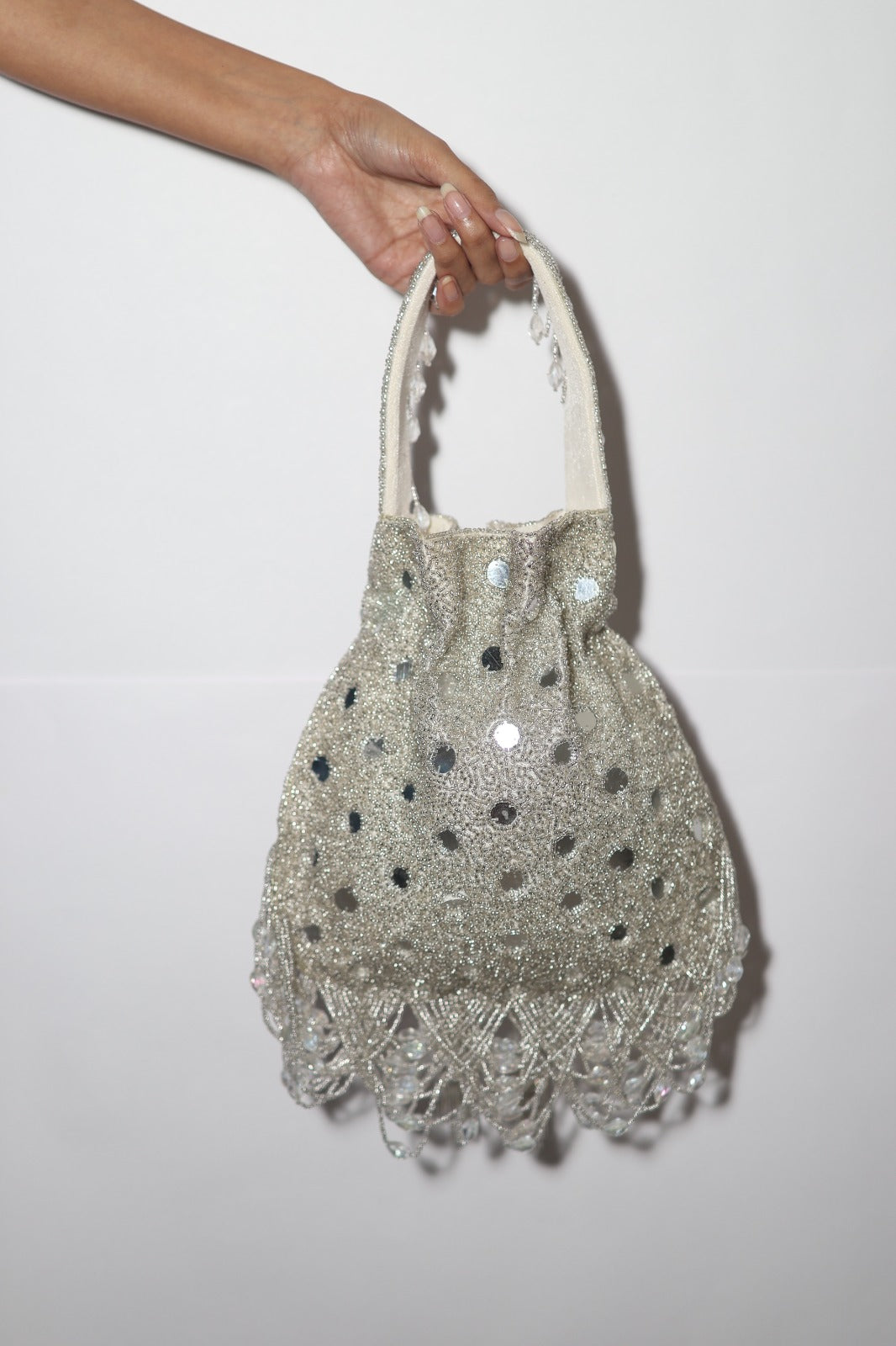 Shisha silver potli bag