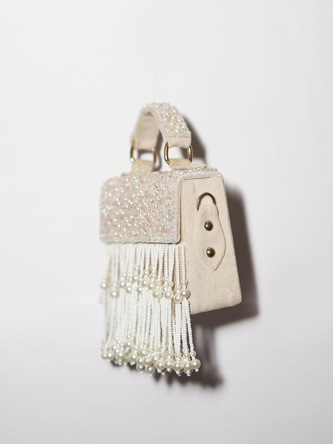 White crystal pearl Bags