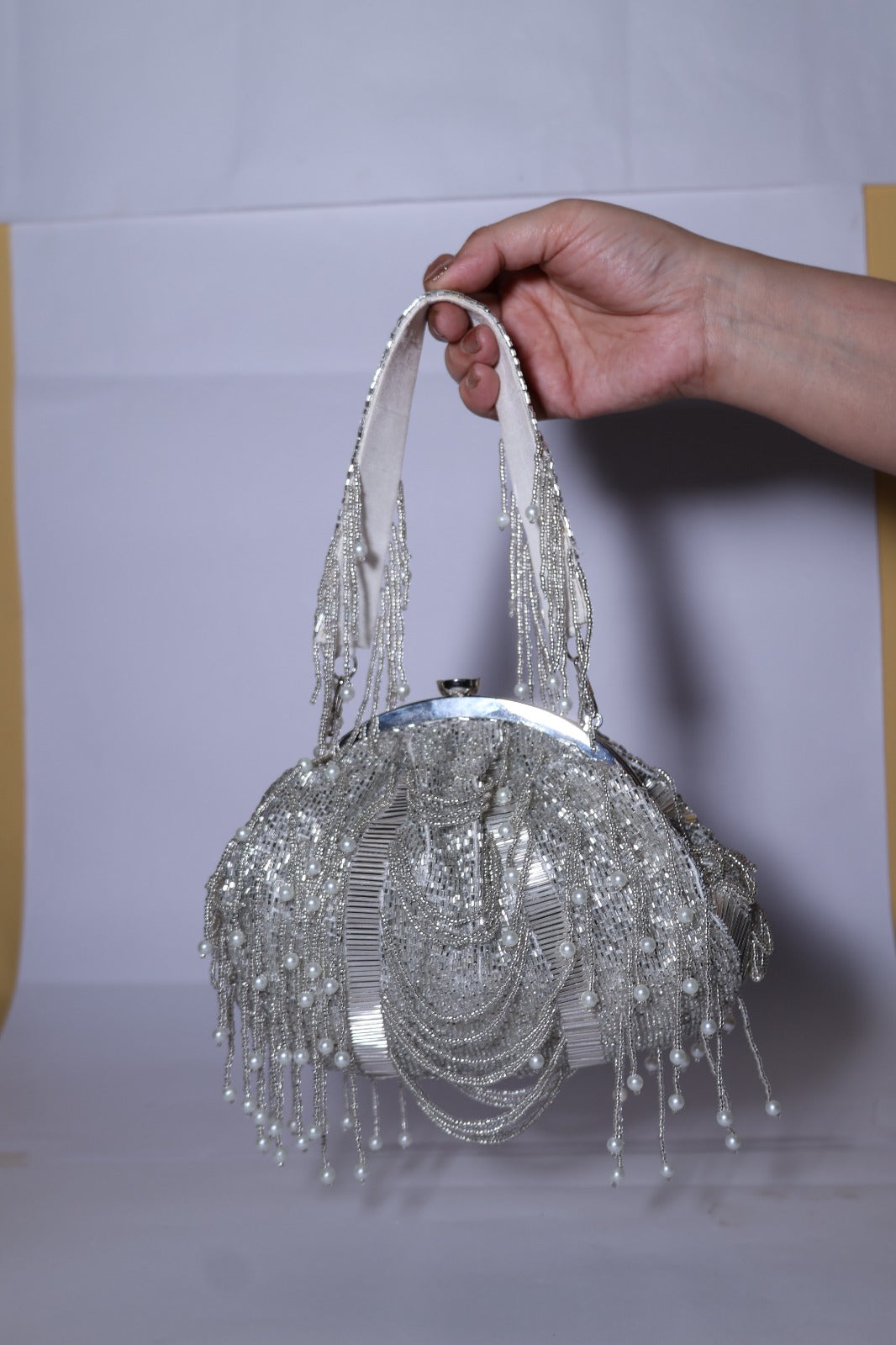Sliver Crystal Cascade clutch