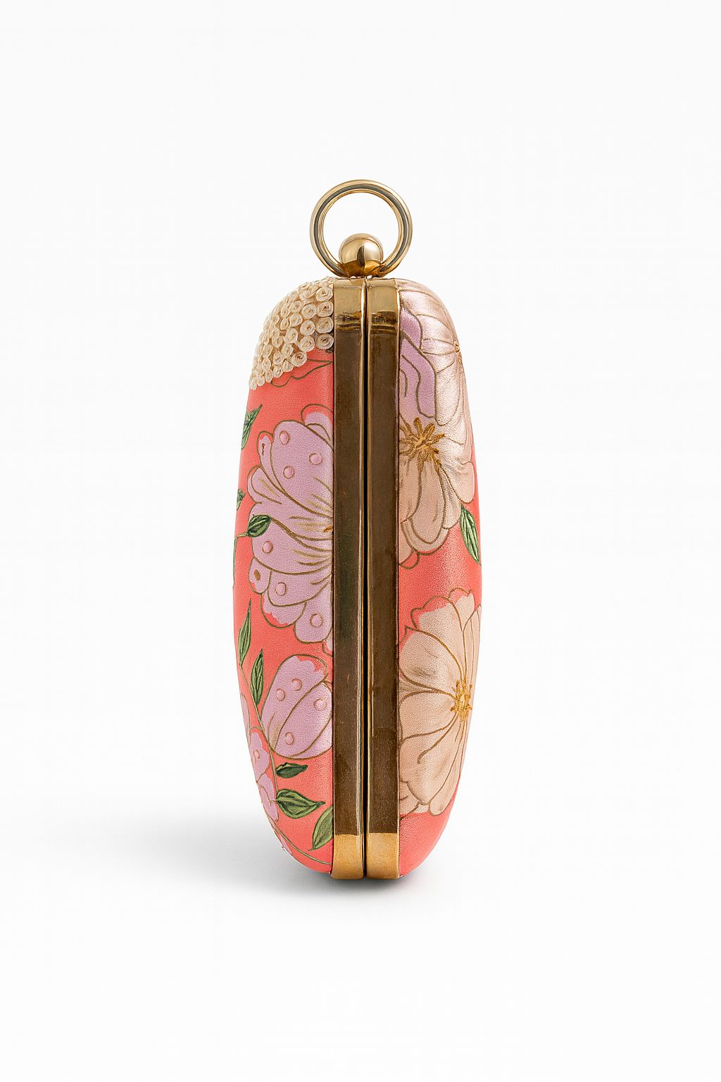 Floral Embroidered Box Clutch