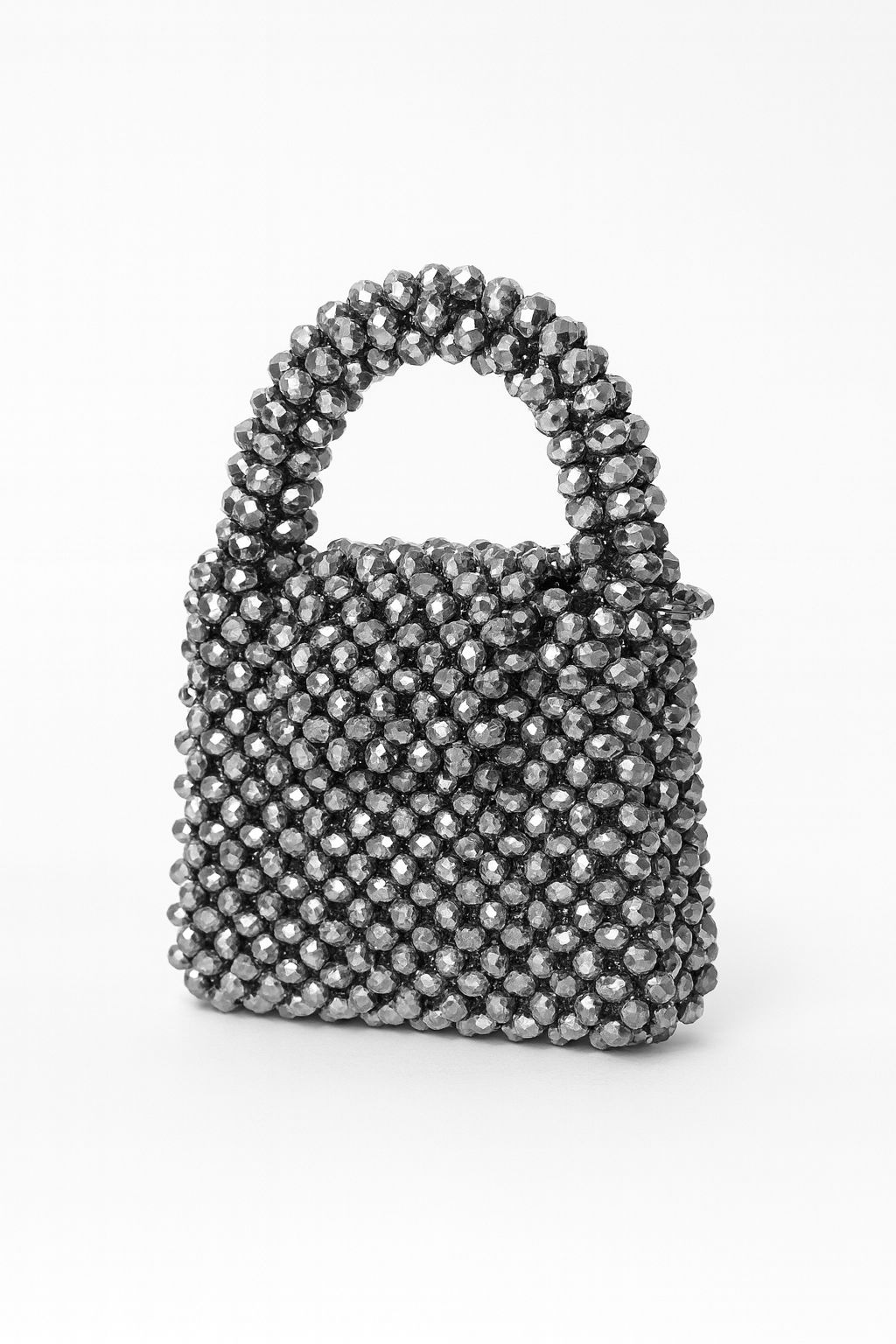 luxury crystal-beaded mini handbag