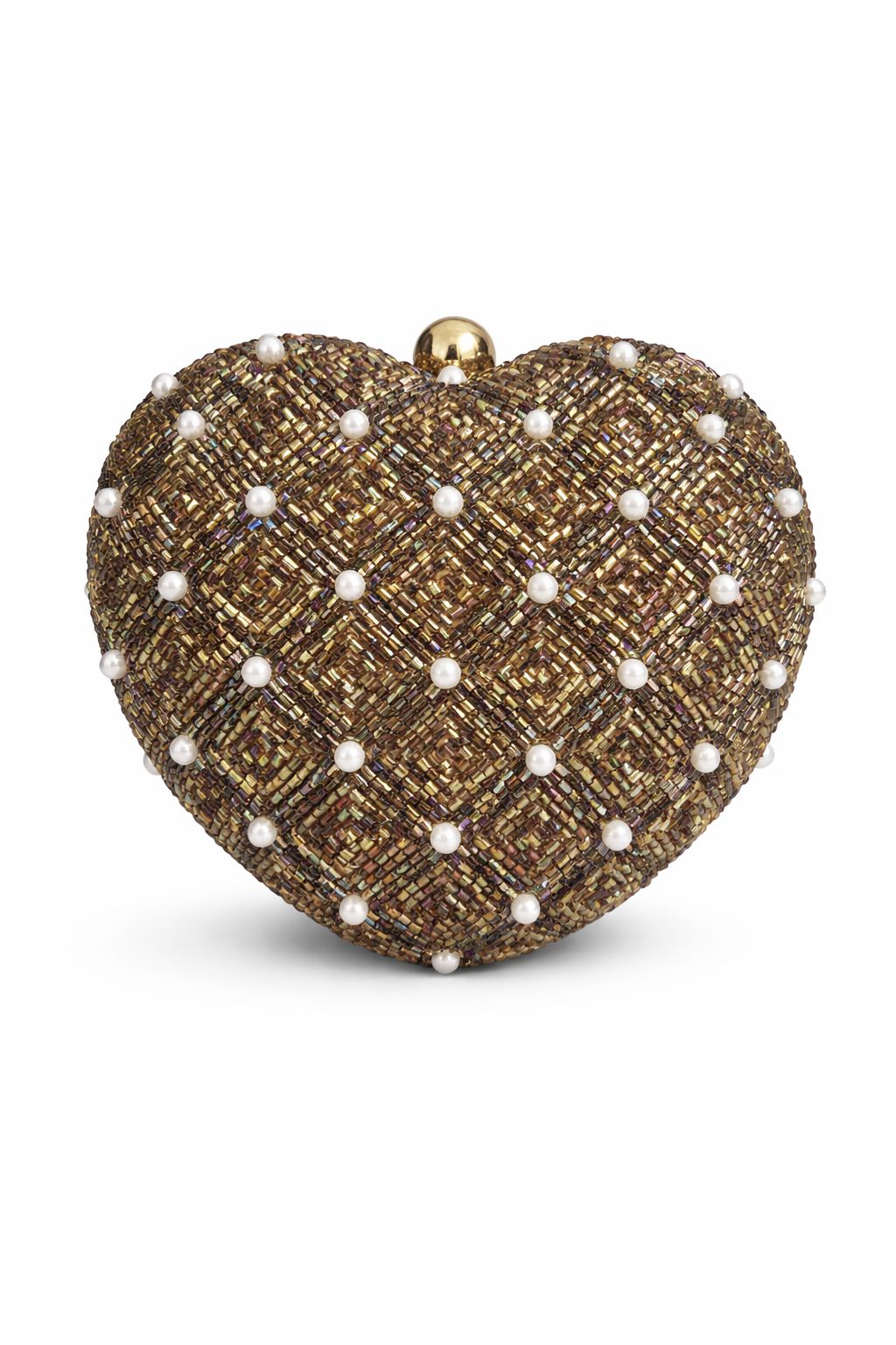 Luxe Rosette Heart Clutch