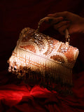 Peach rose gold clutch