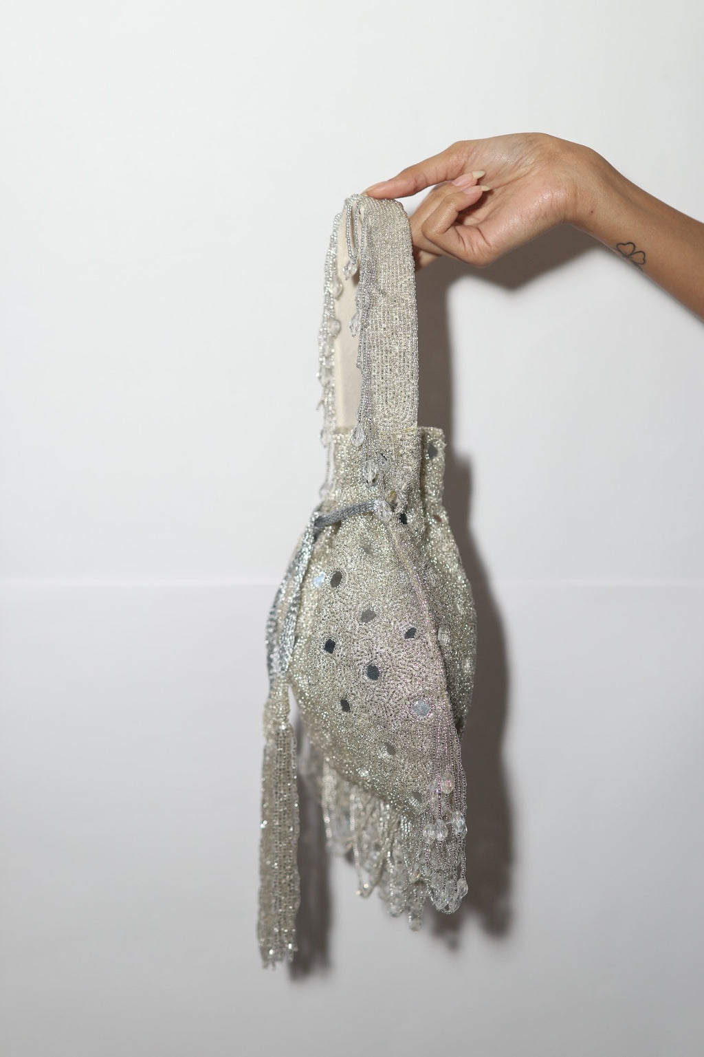 Shisha silver potli bag