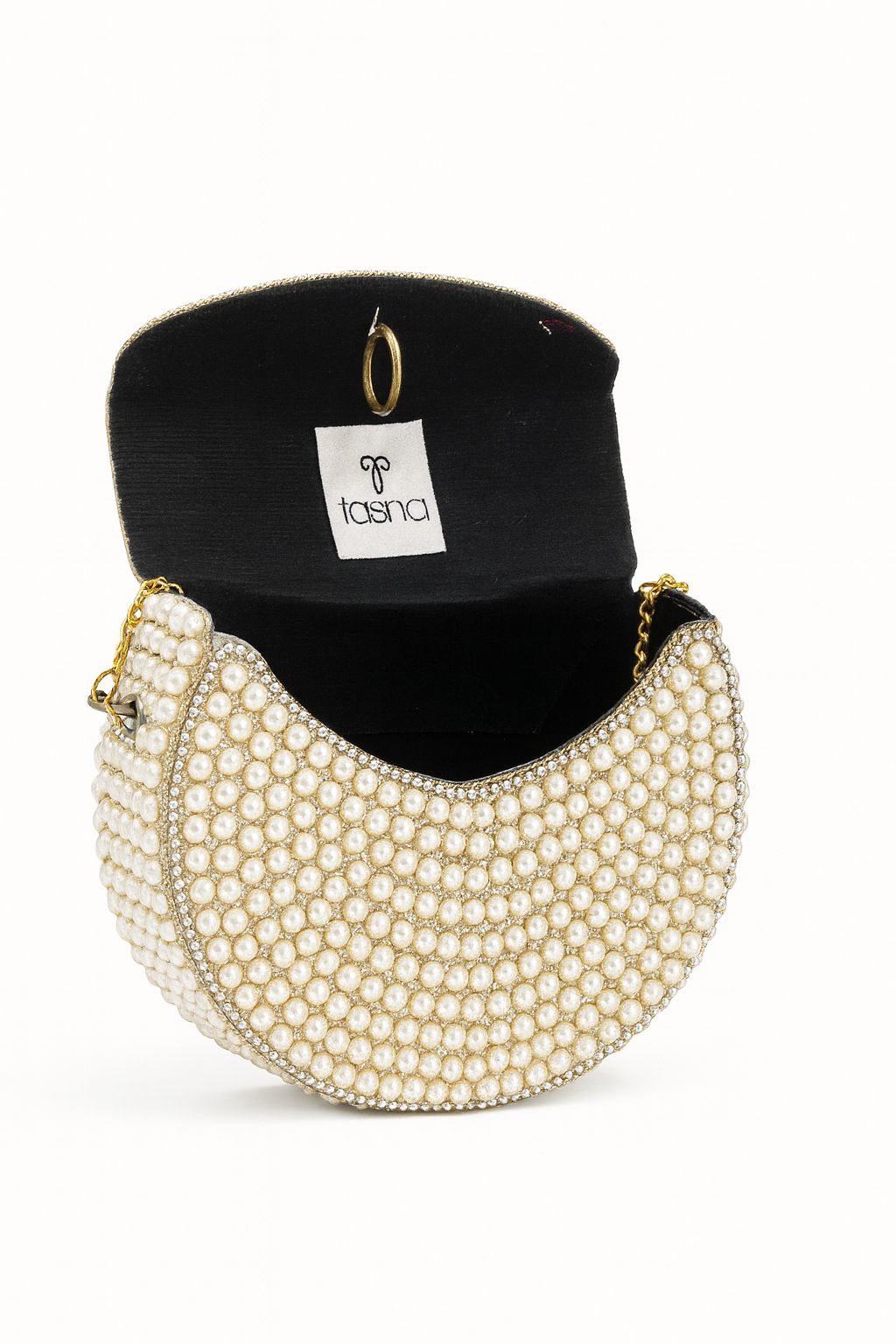 Peael Beaded Envelope Clutch