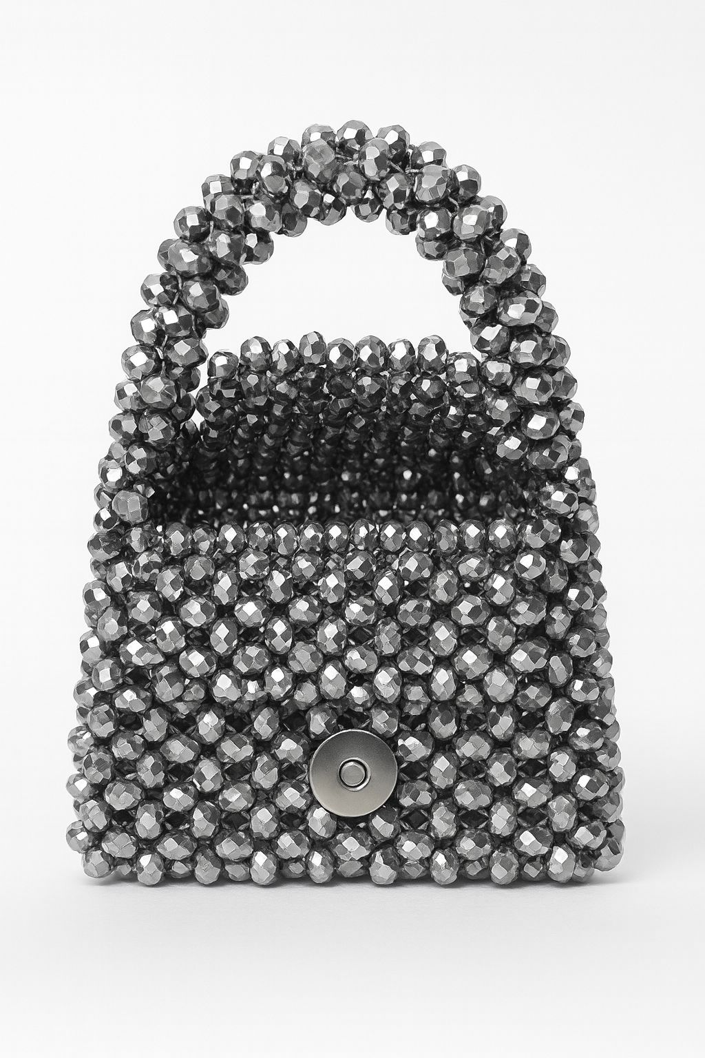 luxury crystal-beaded mini handbag