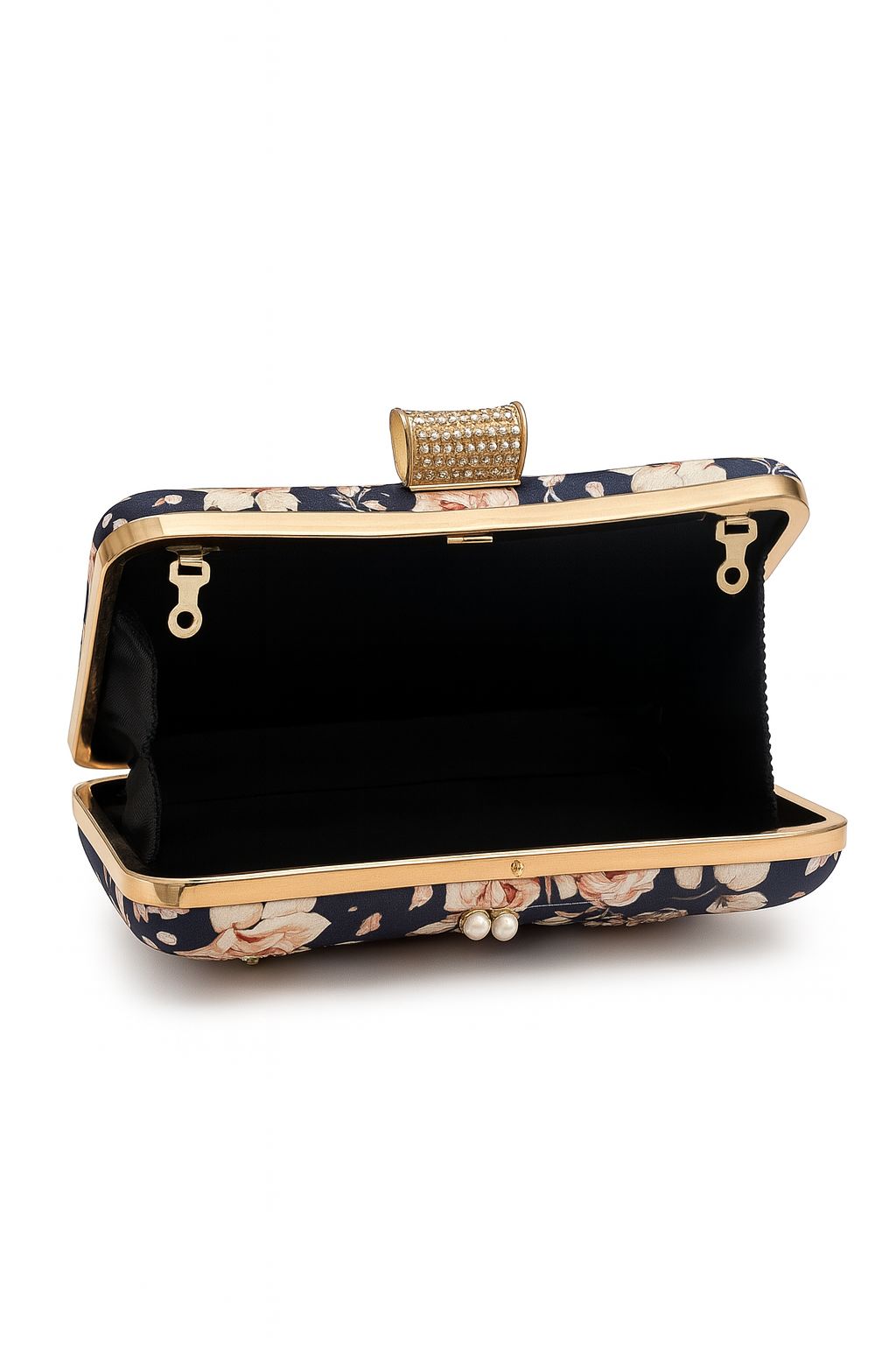 Floral Embroidered Box Clutch