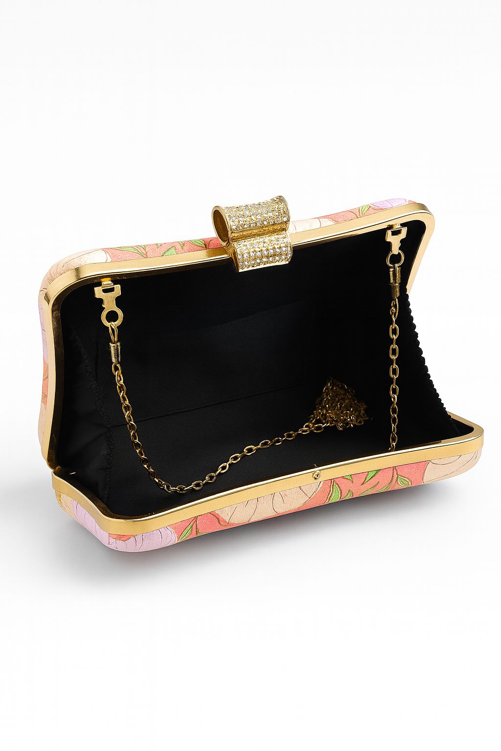 Floral Embroidered Box Clutch