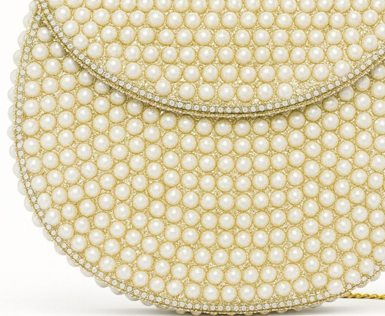 Peael Beaded Envelope Clutch