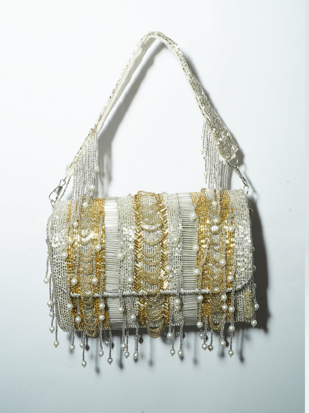 Minara silver gold clutch