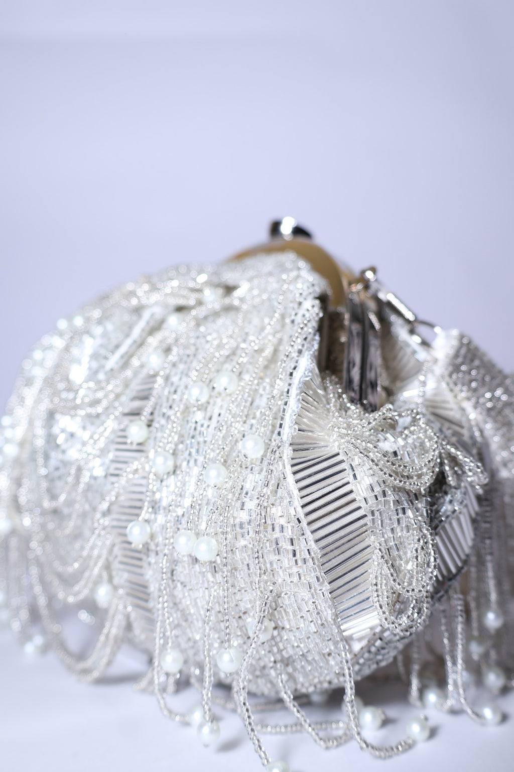 Sliver Crystal Cascade clutch