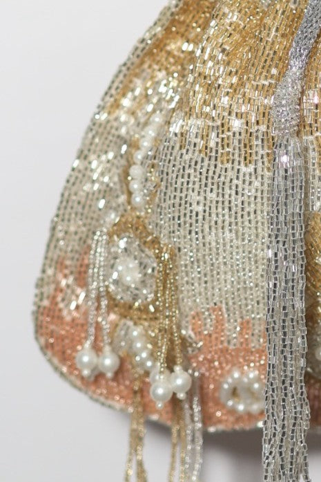 Embellished Crystal Fringe Potli Bag