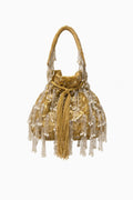Fringe pearl gold silver Potli