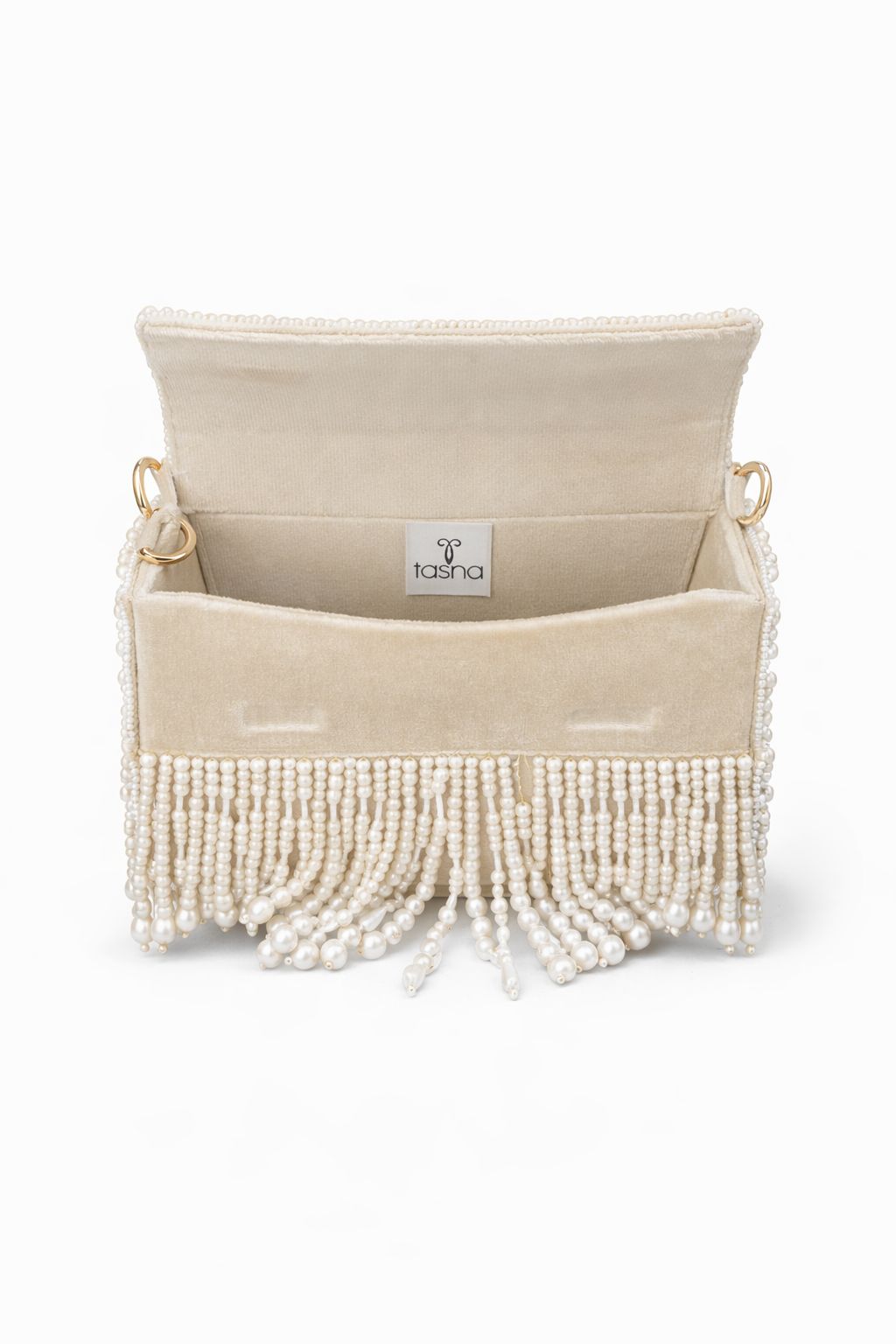 White pearl clutch