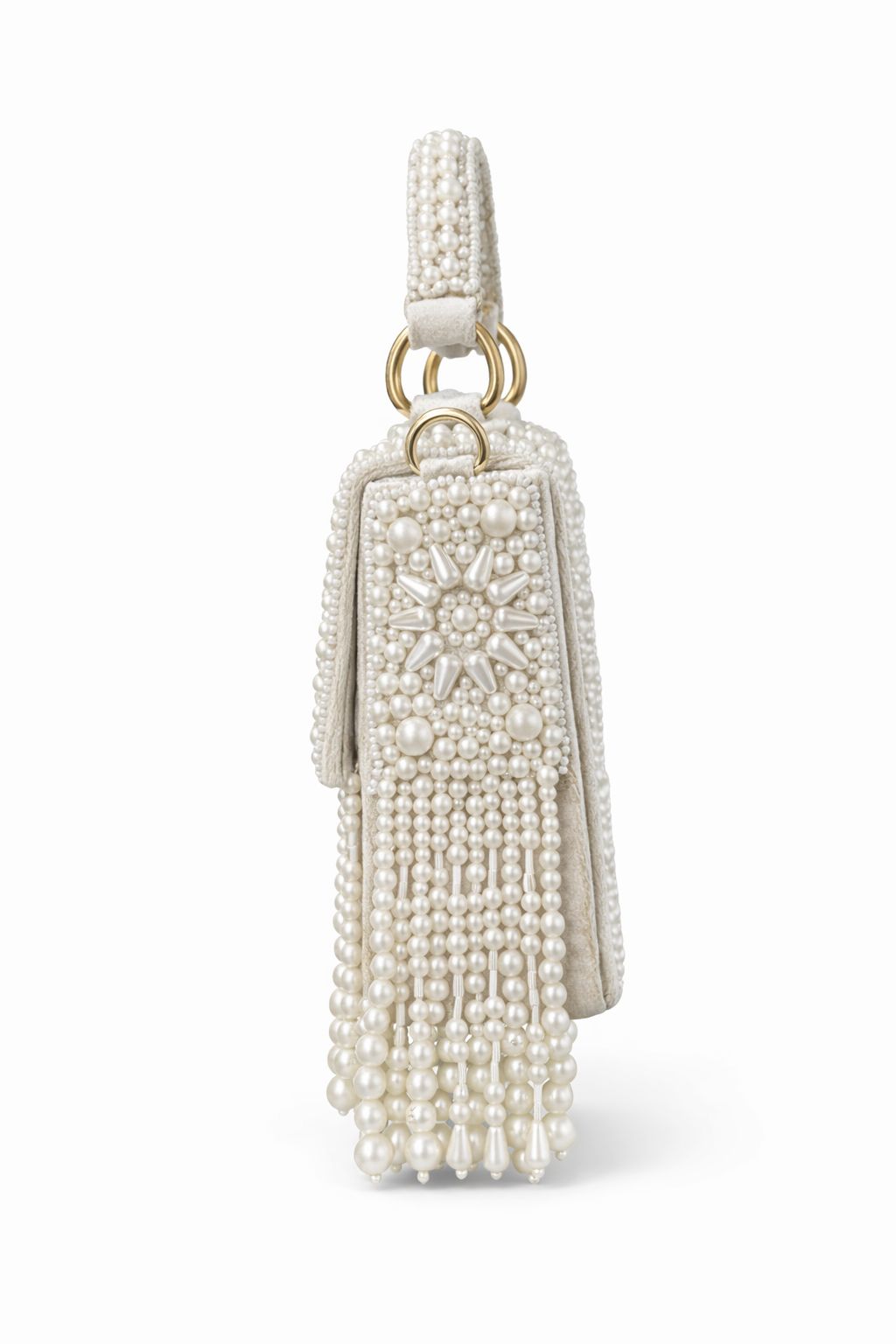 White pearl clutch