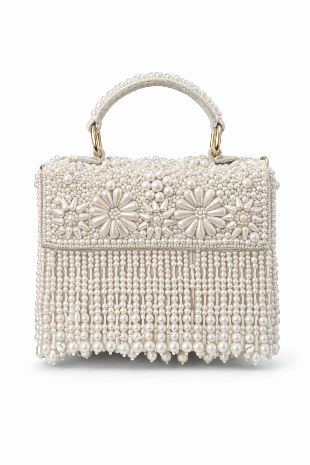 White pearl clutch